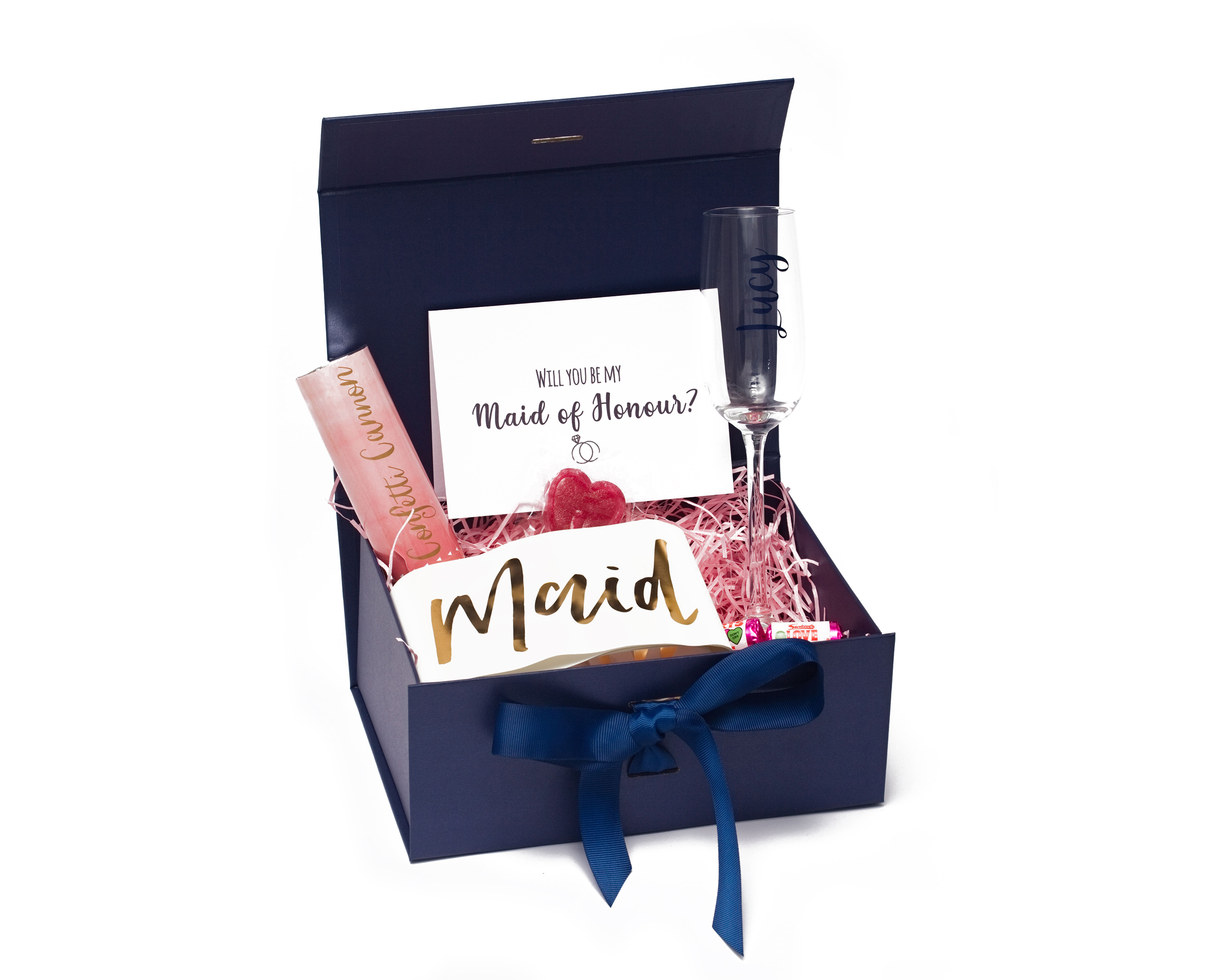 Maid of Honour personalised gift box product photography